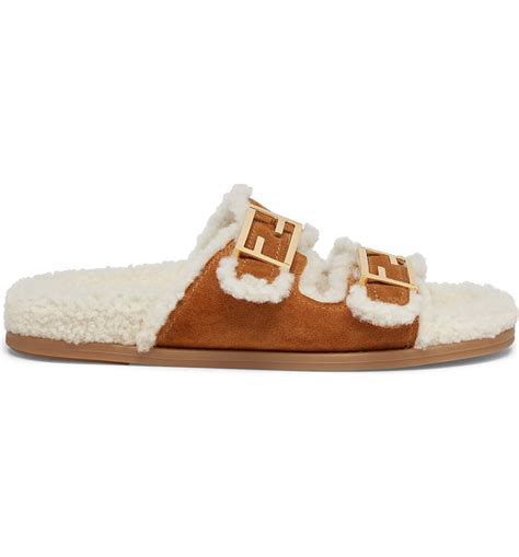 shearling fendi slides women|fendi women's slides.